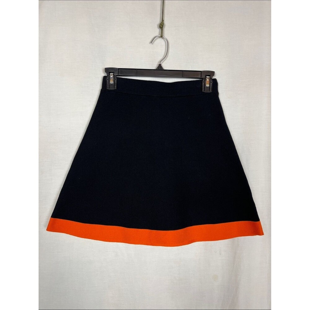 Rivir Black and Orange Knit Mini Skirt